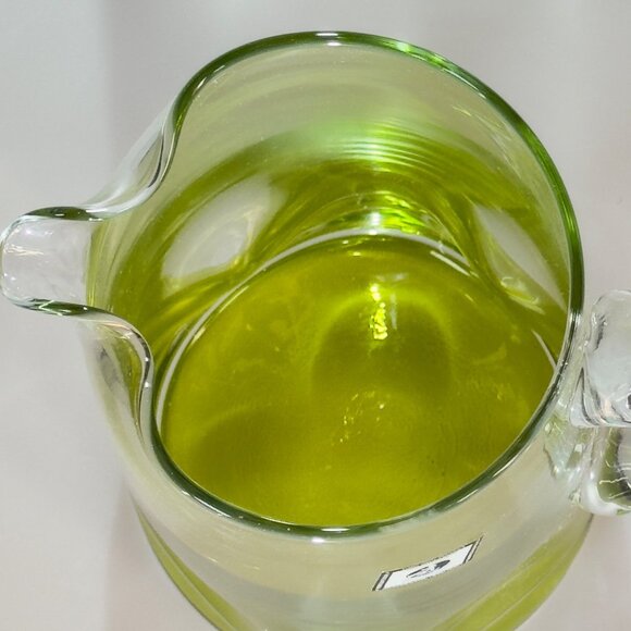 PartyLite Handmade Casa Glass Pitcher & Margarita Glass Set With Colorful Bases - Picture 7 of 16